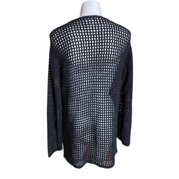Olsen Collection Open Stitch Black Sweater - Picture 2 of 6